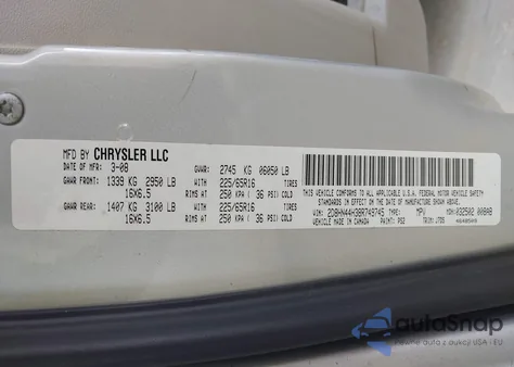 2008 Dodge Grand Caravan Se z USA, uszkodzony, nr VIN 2D8HN44H38R749745